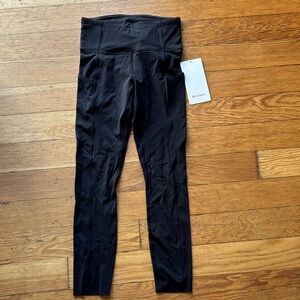 Lululemon fast and free high rise HR tight leggings 25” black with pockets nwt